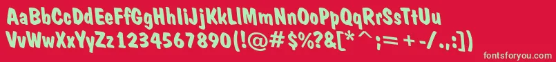 フォントDominorevoblBold – 赤い背景に緑の文字