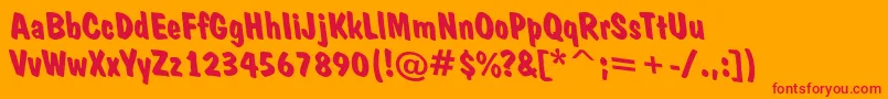 DominorevoblBold-Schriftart – Rote Schriften auf orangefarbenem Hintergrund