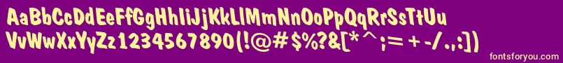 DominorevoblBold Font – Yellow Fonts on Purple Background