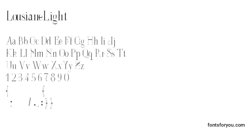 Fuente LousianeLight - alfabeto, números, caracteres especiales