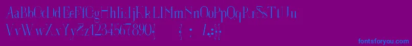 LousianeLight Font – Blue Fonts on Purple Background