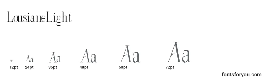LousianeLight Font Sizes
