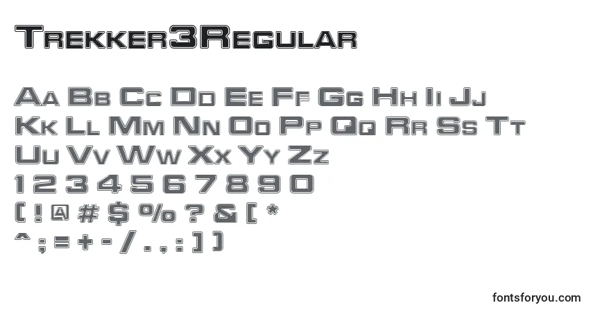Czcionka Trekker3Regular – alfabet, cyfry, specjalne znaki