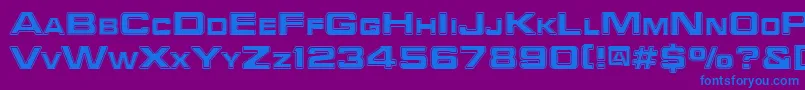 Шрифт Trekker3Regular – синие шрифты на фиолетовом фоне