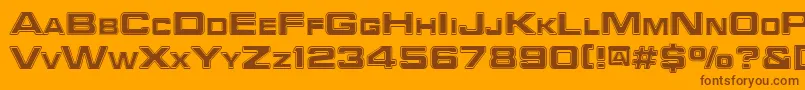 Trekker3Regular Font – Brown Fonts on Orange Background