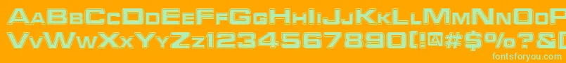 Trekker3Regular Font – Green Fonts on Orange Background