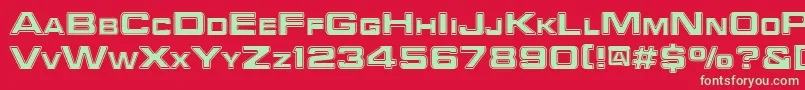 Trekker3Regular Font – Green Fonts on Red Background