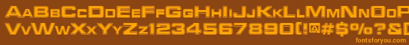 Trekker3Regular Font – Orange Fonts on Brown Background