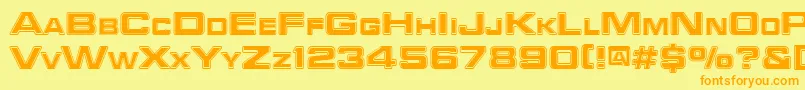Czcionka Trekker3Regular – pomarańczowe czcionki na żółtym tle