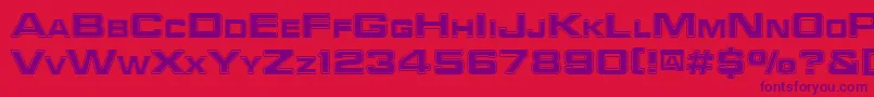 Trekker3Regular Font – Purple Fonts on Red Background