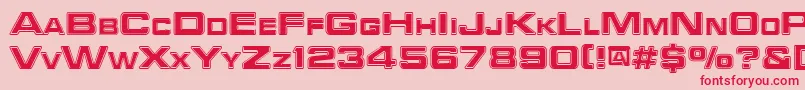 Trekker3Regular-Schriftart – Rote Schriften auf rosa Hintergrund
