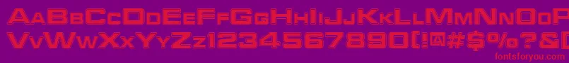 Trekker3Regular-Schriftart – Rote Schriften auf violettem Hintergrund