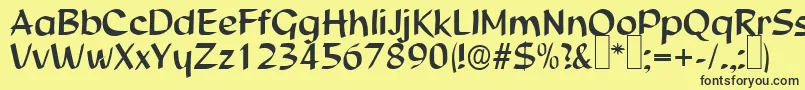 S850ScriptRegular Font – Black Fonts on Yellow Background