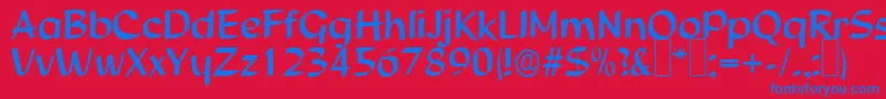 フォントS850ScriptRegular – 赤い背景に青い文字