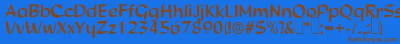 S850ScriptRegular Font – Brown Fonts on Blue Background