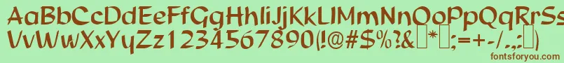 Шрифт S850ScriptRegular – коричневые шрифты на зелёном фоне