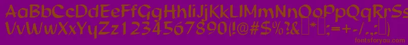 S850ScriptRegular Font – Brown Fonts on Purple Background