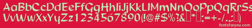 S850ScriptRegular Font – Green Fonts on Red Background