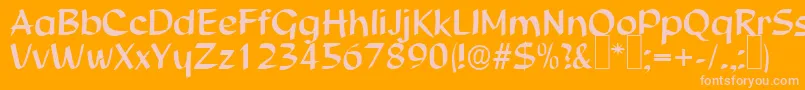 S850ScriptRegular Font – Pink Fonts on Orange Background