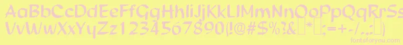 S850ScriptRegular Font – Pink Fonts on Yellow Background