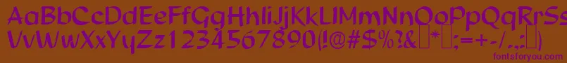S850ScriptRegular Font – Purple Fonts on Brown Background