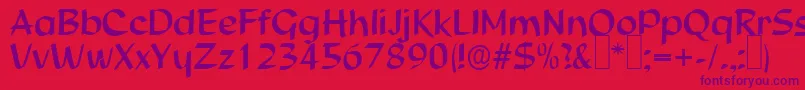 フォントS850ScriptRegular – 赤い背景に紫のフォント