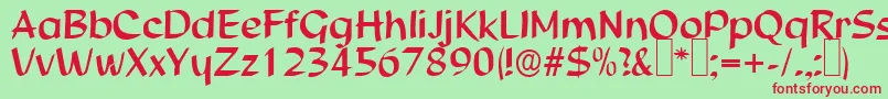 S850ScriptRegular Font – Red Fonts on Green Background