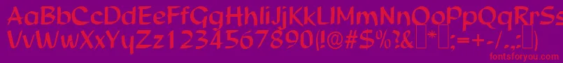 S850ScriptRegular Font – Red Fonts on Purple Background