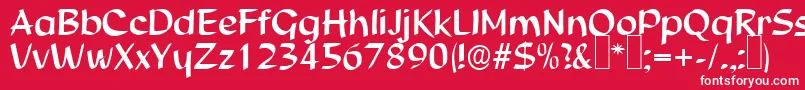Czcionka S850ScriptRegular – białe czcionki na czerwonym tle