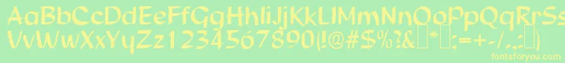 S850ScriptRegular Font – Yellow Fonts on Green Background