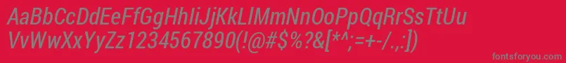 Robotocondensed Italic Font – Gray Fonts on Red Background