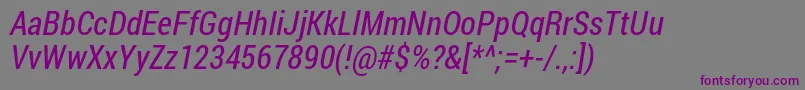 Шрифт Robotocondensed Italic – фиолетовые шрифты на сером фоне