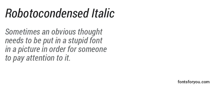 フォントRobotocondensed Italic