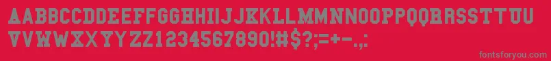 CollegeBold Font – Gray Fonts on Red Background