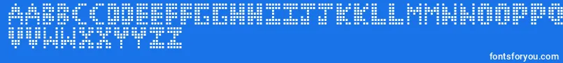 CorruptPixel1-Schriftart – Weiße Schriften auf blauem Hintergrund