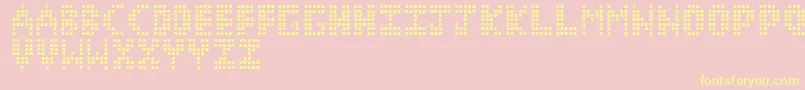 CorruptPixel1-Schriftart – Gelbe Schriften auf rosa Hintergrund