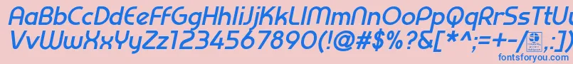 PrestijBoldItalicDemo Font – Blue Fonts on Pink Background