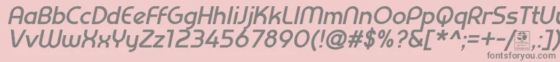 PrestijBoldItalicDemo Font – Gray Fonts on Pink Background