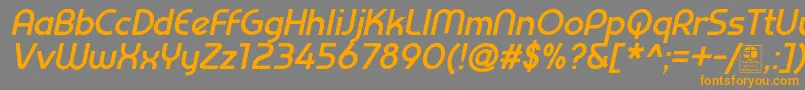 PrestijBoldItalicDemo Font – Orange Fonts on Gray Background