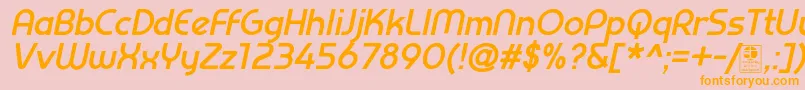 PrestijBoldItalicDemo Font – Orange Fonts on Pink Background