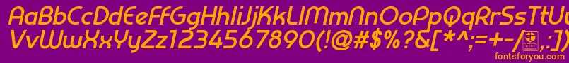 PrestijBoldItalicDemo Font – Orange Fonts on Purple Background