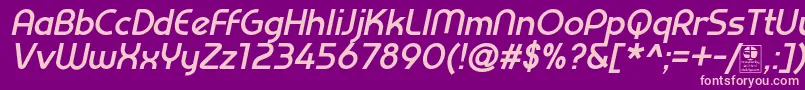 PrestijBoldItalicDemo Font – Pink Fonts on Purple Background