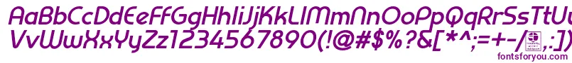 PrestijBoldItalicDemo Font – Purple Fonts on White Background