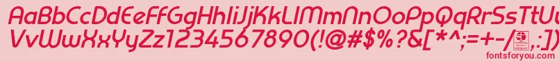 PrestijBoldItalicDemo Font – Red Fonts on Pink Background