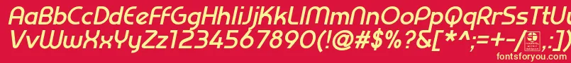 PrestijBoldItalicDemo Font – Yellow Fonts on Red Background