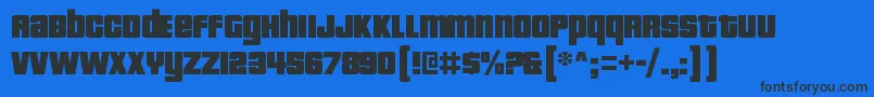 PricedownblRegular-Schriftart – Schwarze Schriften auf blauem Hintergrund