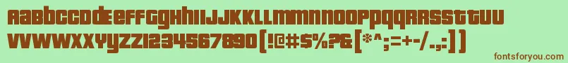 PricedownblRegular Font – Brown Fonts on Green Background