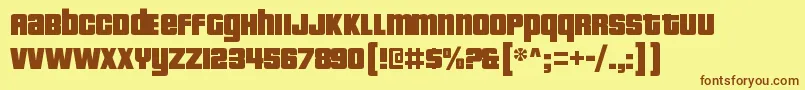 PricedownblRegular Font – Brown Fonts on Yellow Background