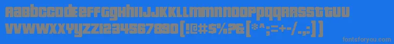 PricedownblRegular-Schriftart – Graue Schriften auf blauem Hintergrund