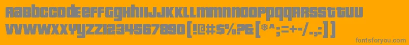 Czcionka PricedownblRegular – szare czcionki na pomarańczowym tle